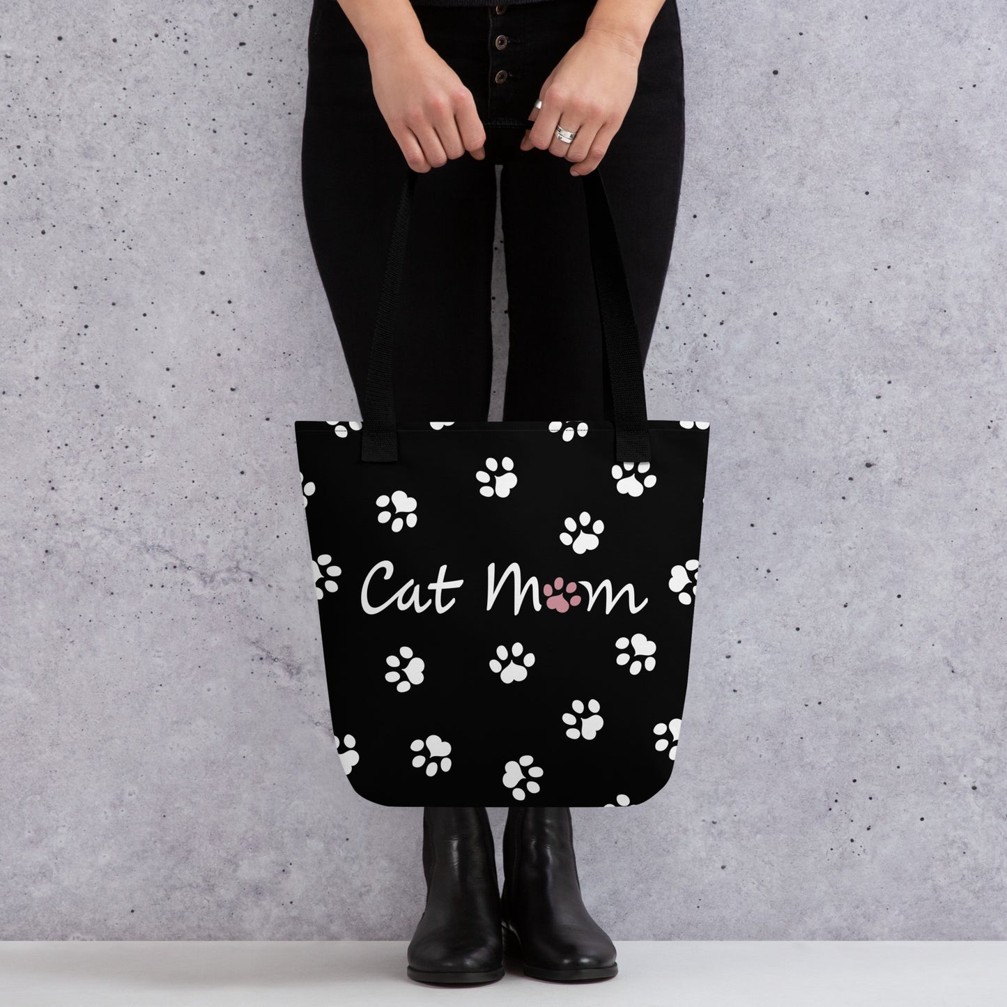 Cat Paw Tote Bag - Black, White, Pink