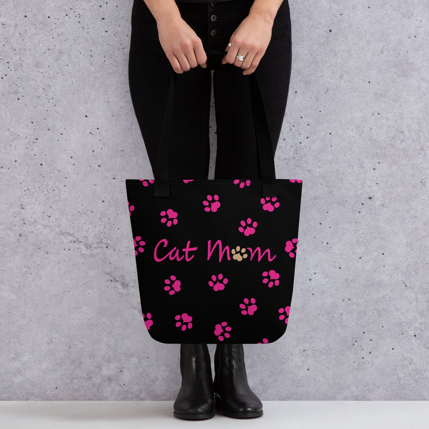 Cat Paw Tote Bag - Black, Pink, Gold