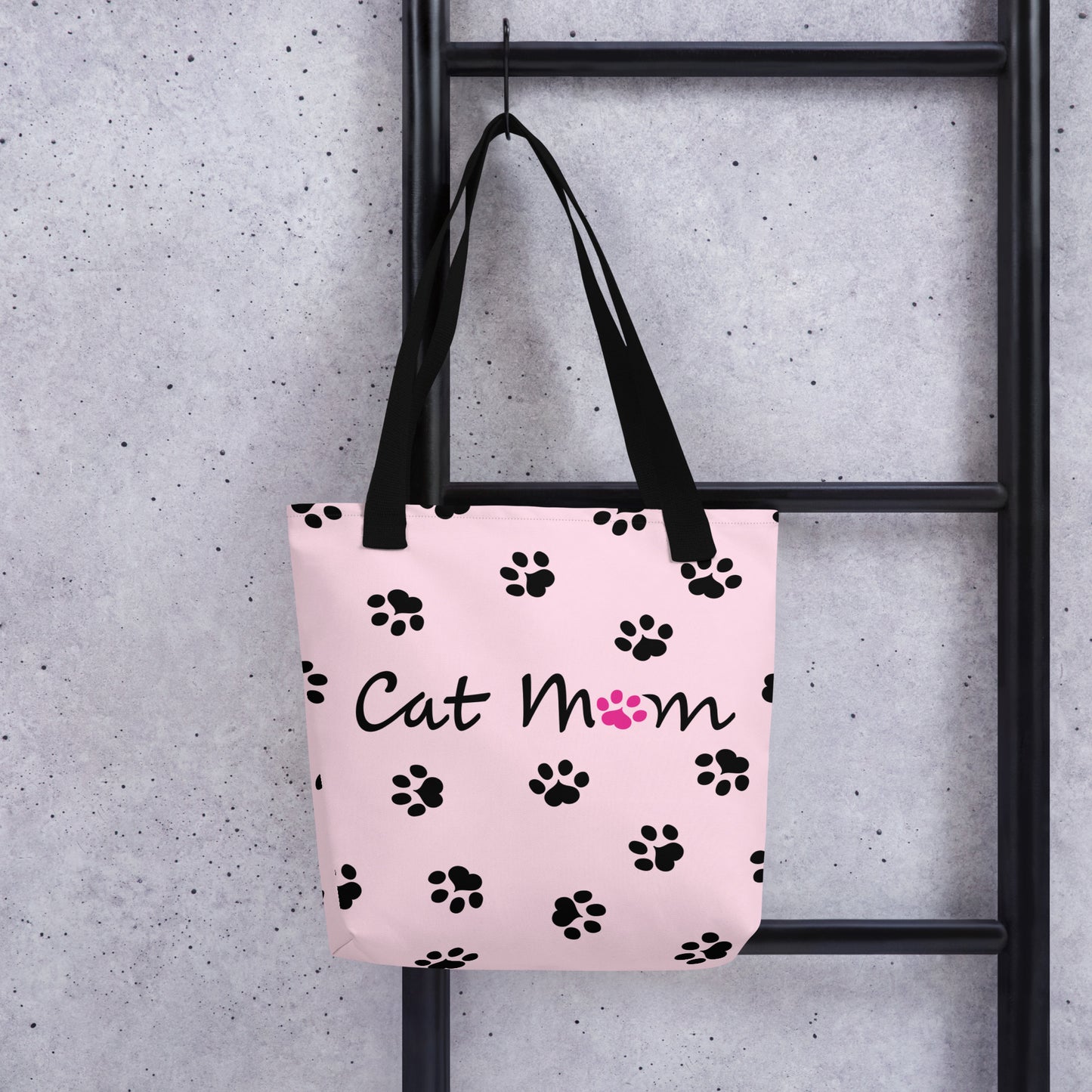 Cat Paw Tote Bag - Pink & Black