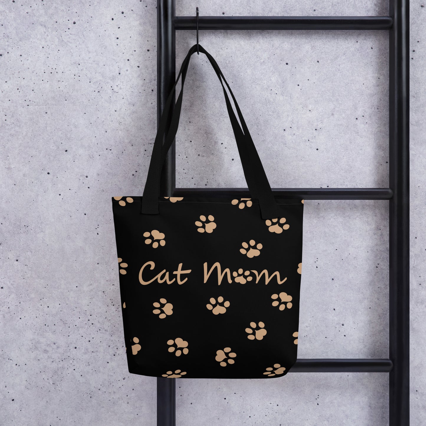Cat Paw Tote Bag - Black & Gold