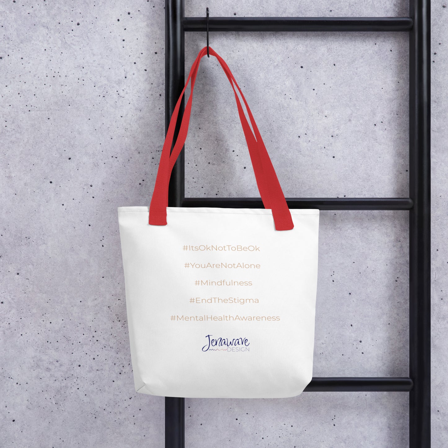 Keep Calm... -Tote (White / Red / Pale Gold)