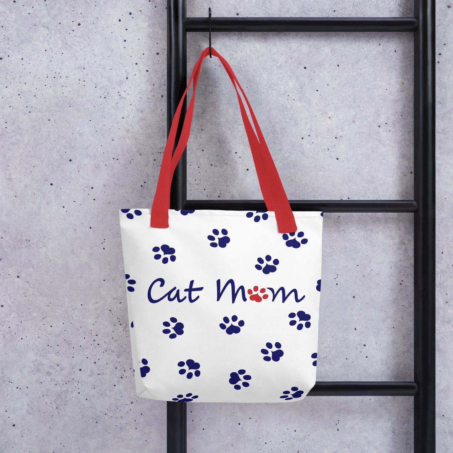 Cat Paw Tote Bag - White, Navy, Red