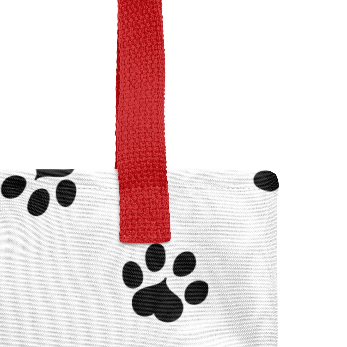 Cat Paw Tote Bag - White, Black, Red