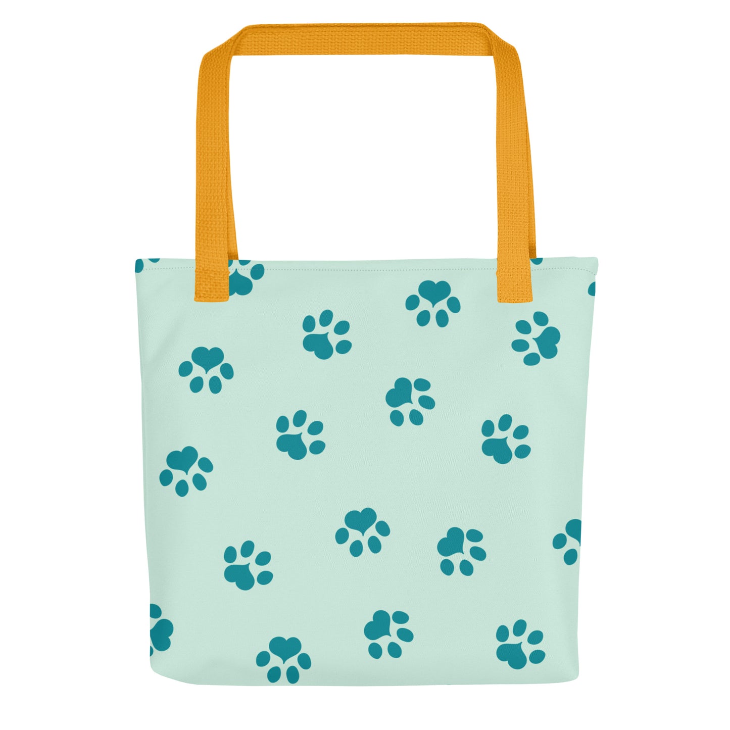 Cat Paw Tote Bag - Teal & Yellow