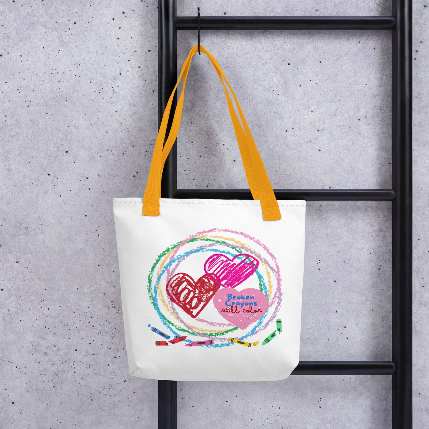 Broken Crayons Still Color - Yellow Handle Tote