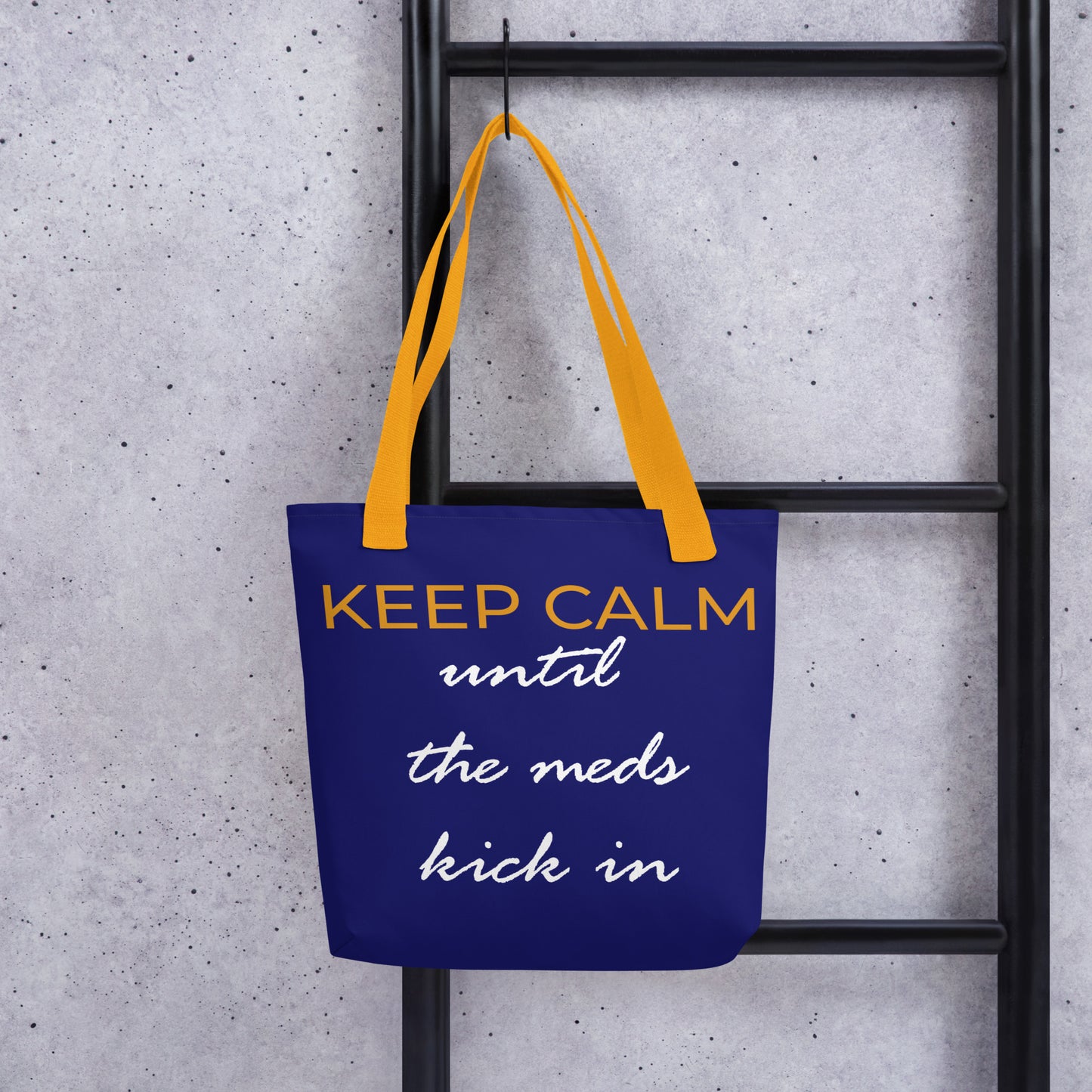 Keep Calm... - Tote (Navy / Yellow / White)