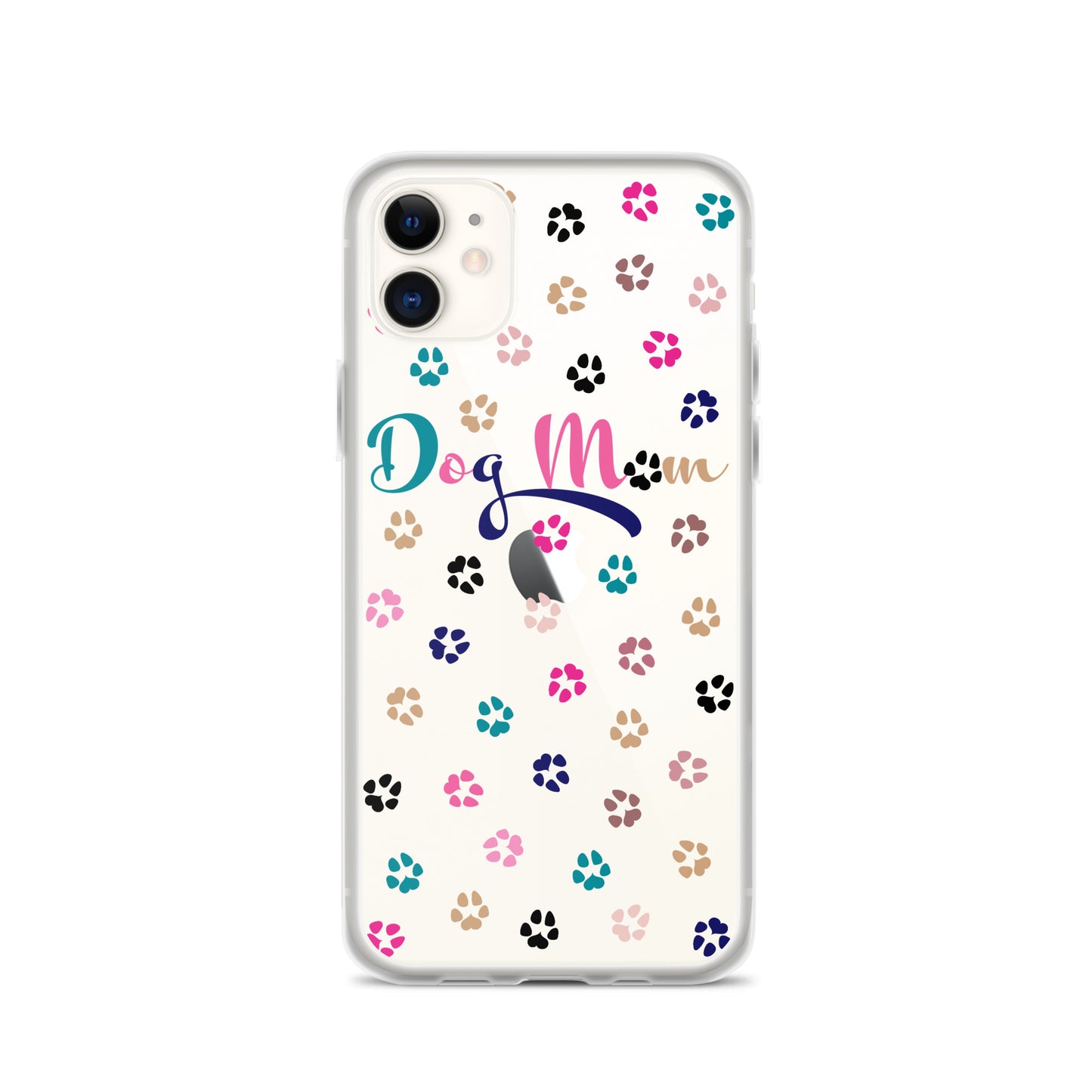 Dog Mom - Multi-Color Paws - Clear Case for iPhone®