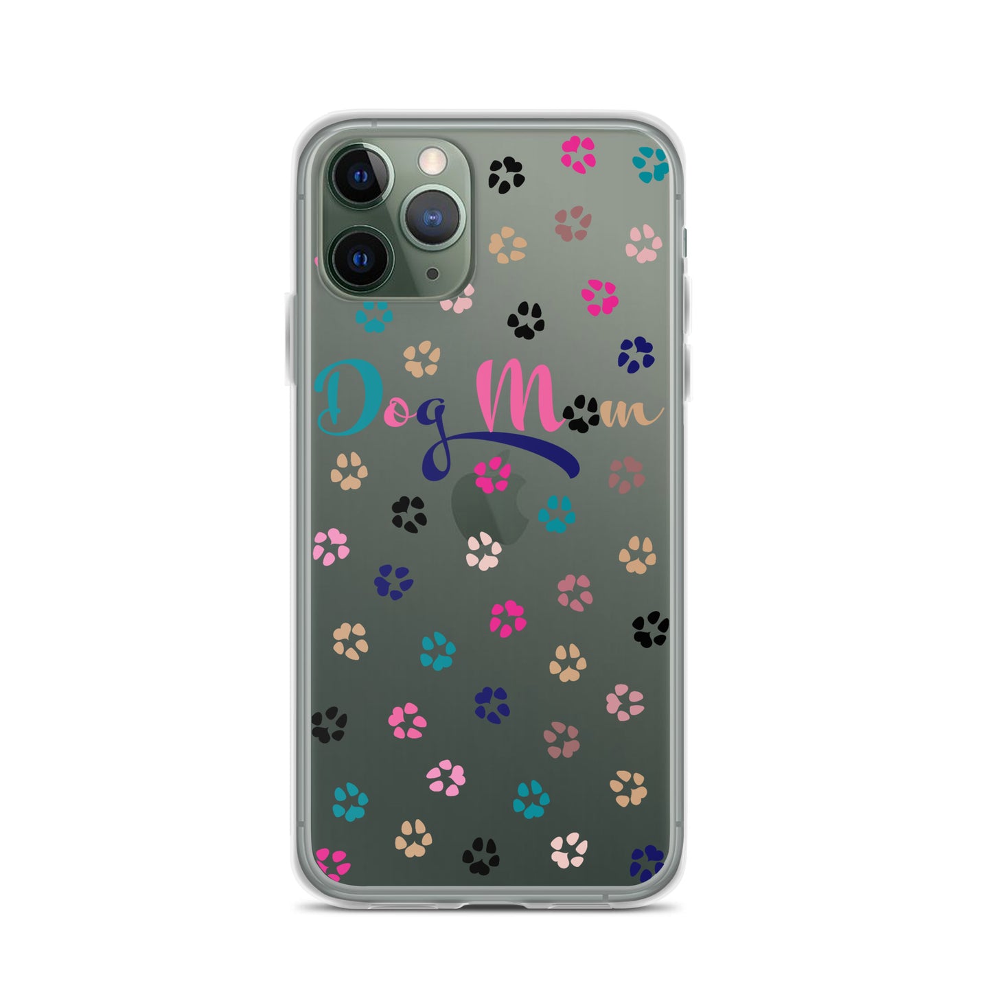Dog Mom - Multi-Color Paws - Clear Case for iPhone®