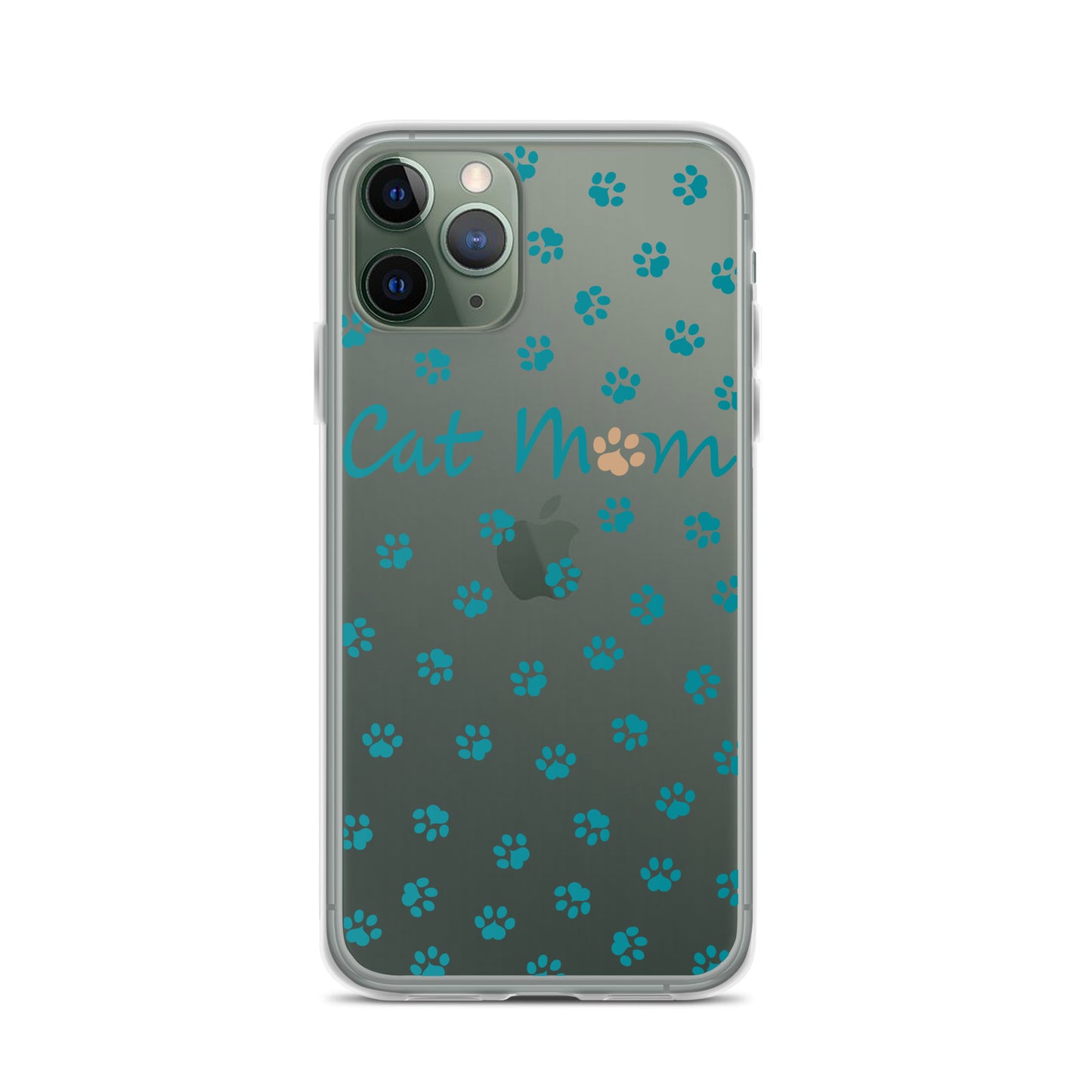 Cat Mom - Teal Paws - Clear Case for iPhone®