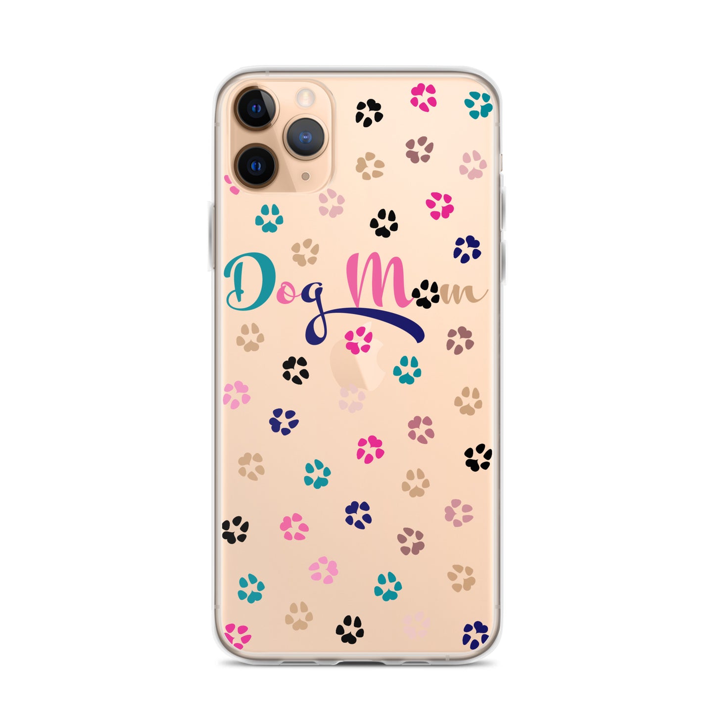 Dog Mom - Multi-Color Paws - Clear Case for iPhone®