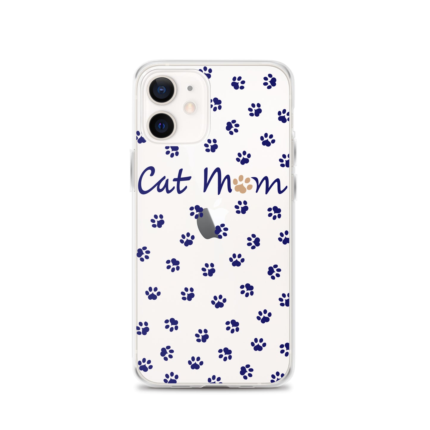 Cat Mom - Navy Paws - Clear Case for iPhone®