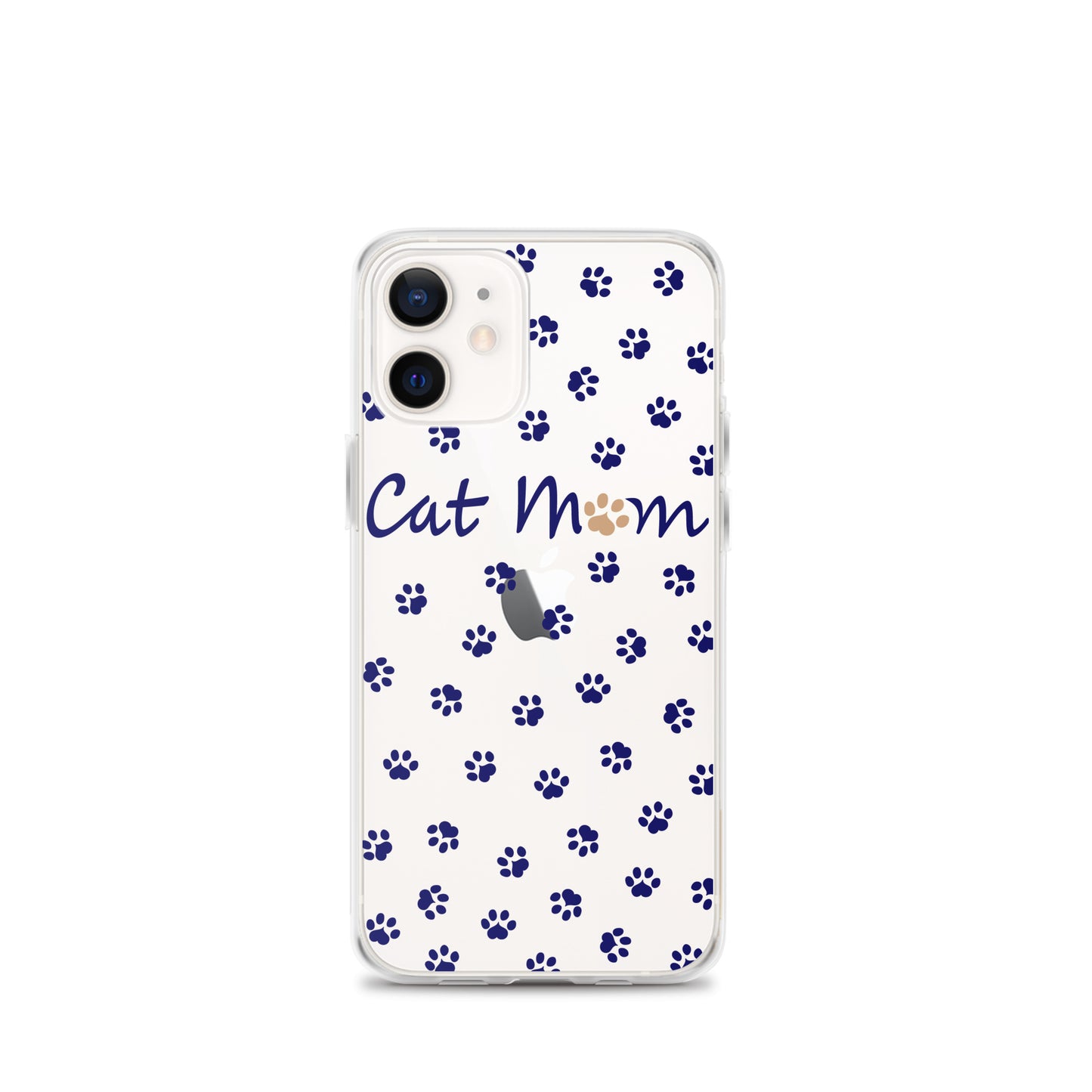 Cat Mom - Navy Paws - Clear Case for iPhone®