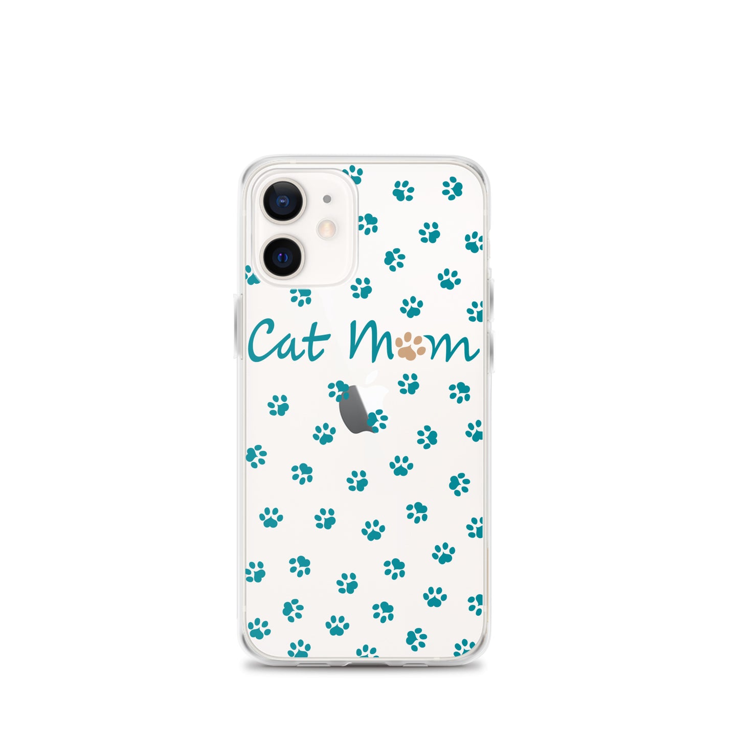 Cat Mom - Teal Paws - Clear Case for iPhone®