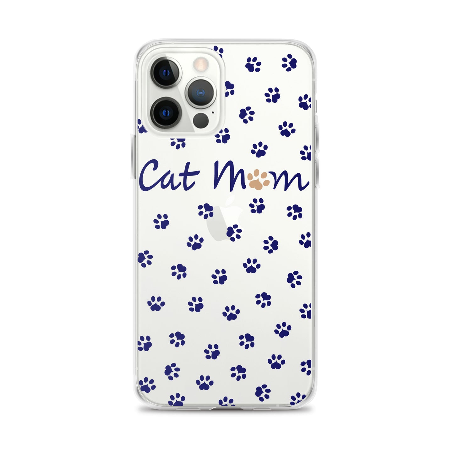 Cat Mom - Navy Paws - Clear Case for iPhone®