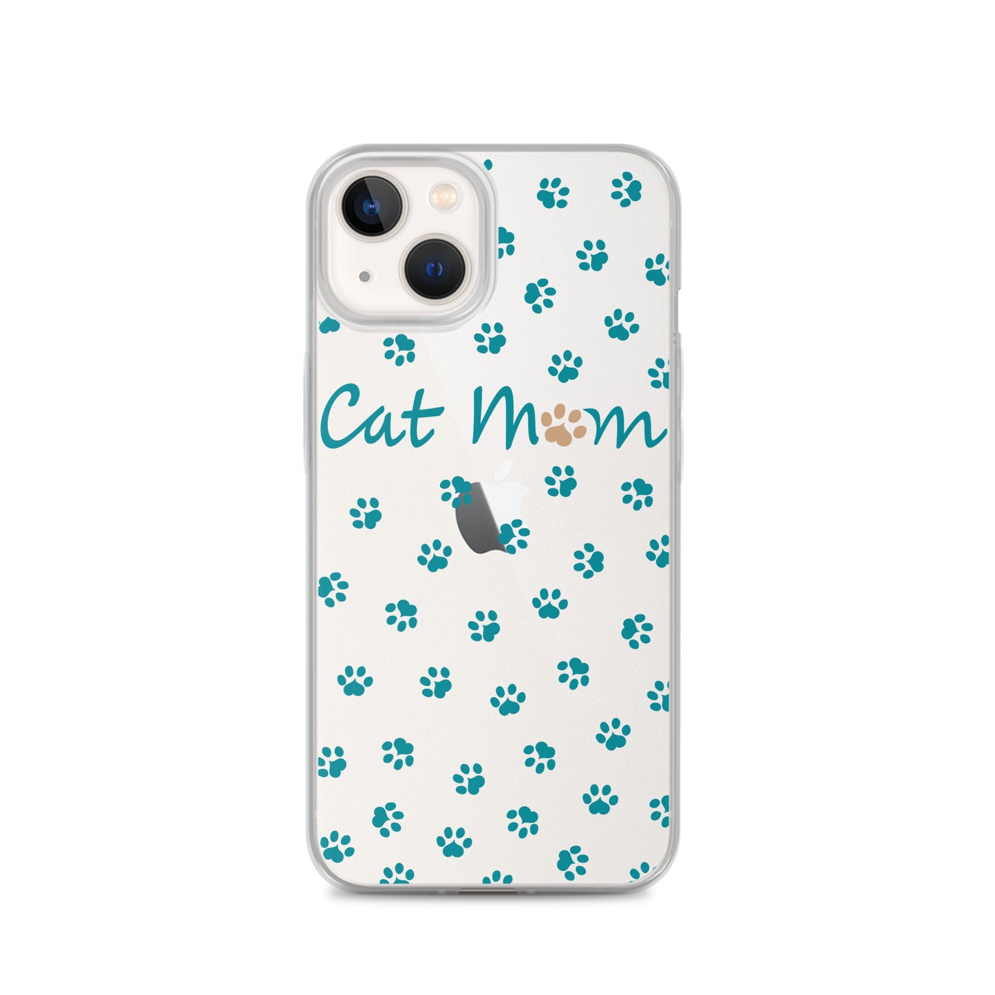 Cat Mom - Teal Paws - Clear Case for iPhone®