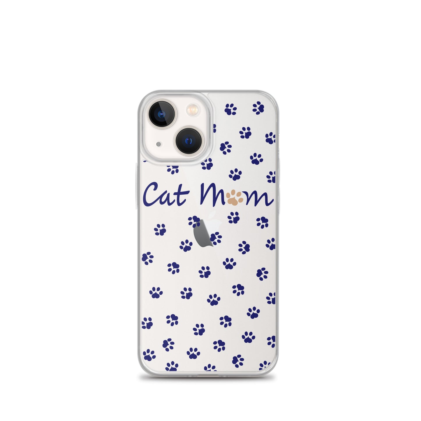 Cat Mom - Navy Paws - Clear Case for iPhone®