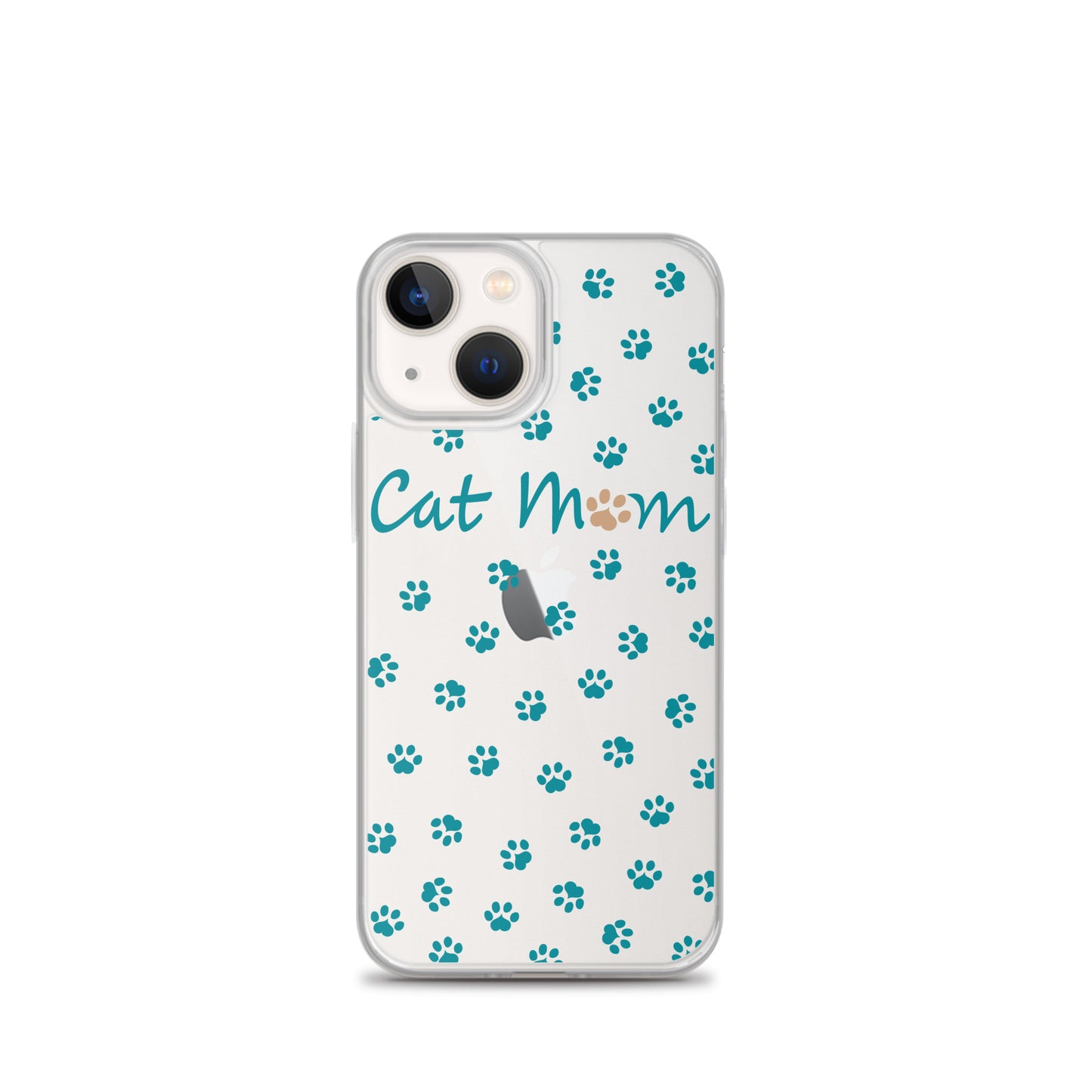Cat Mom - Teal Paws - Clear Case for iPhone®