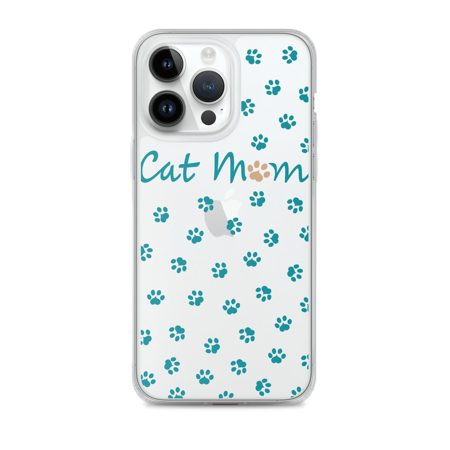 Cat Mom - Teal Paws - Clear Case for iPhone®
