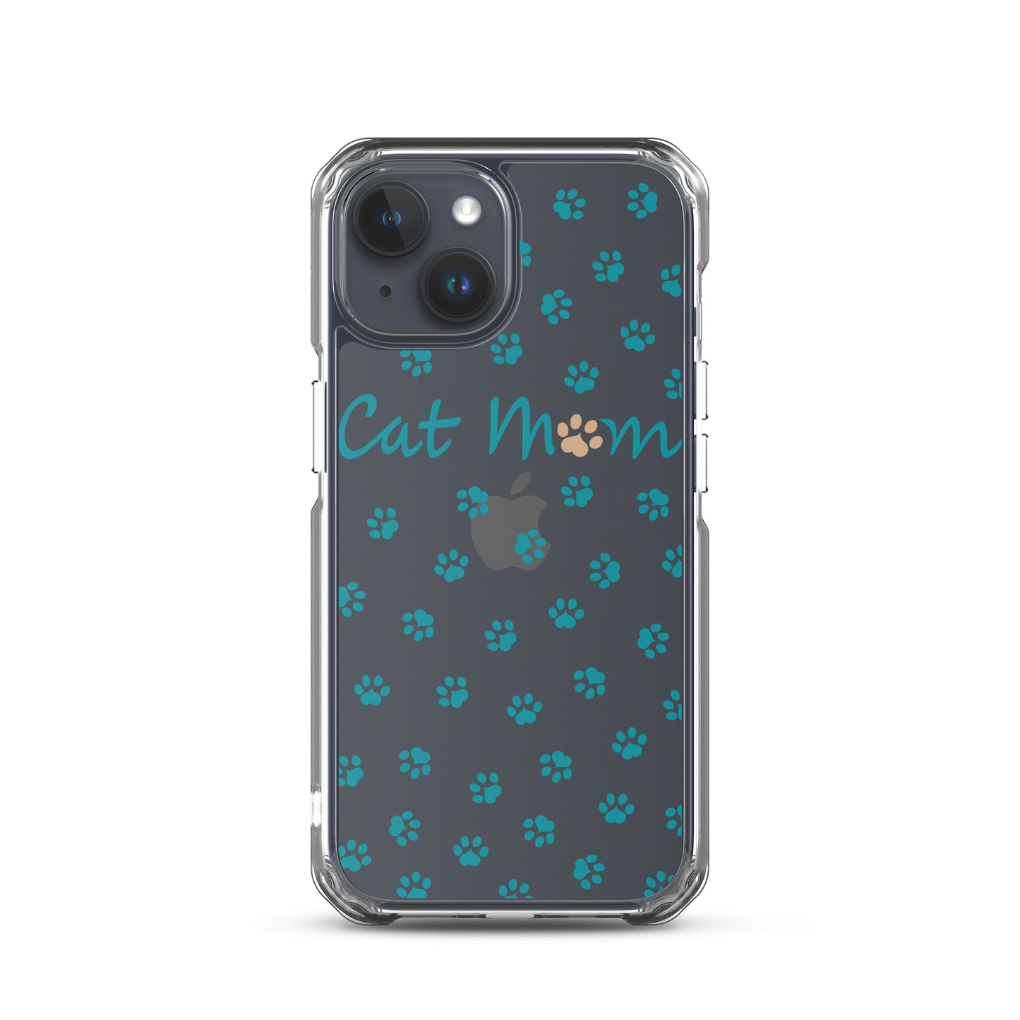 Cat Mom - Teal Paws - Clear Case for iPhone®