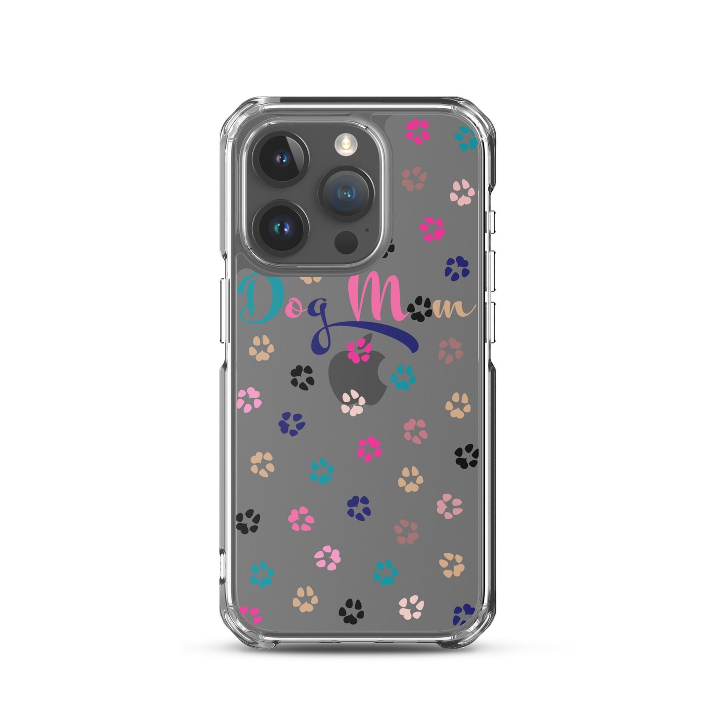 Dog Mom - Multi-Color Paws - Clear Case for iPhone®