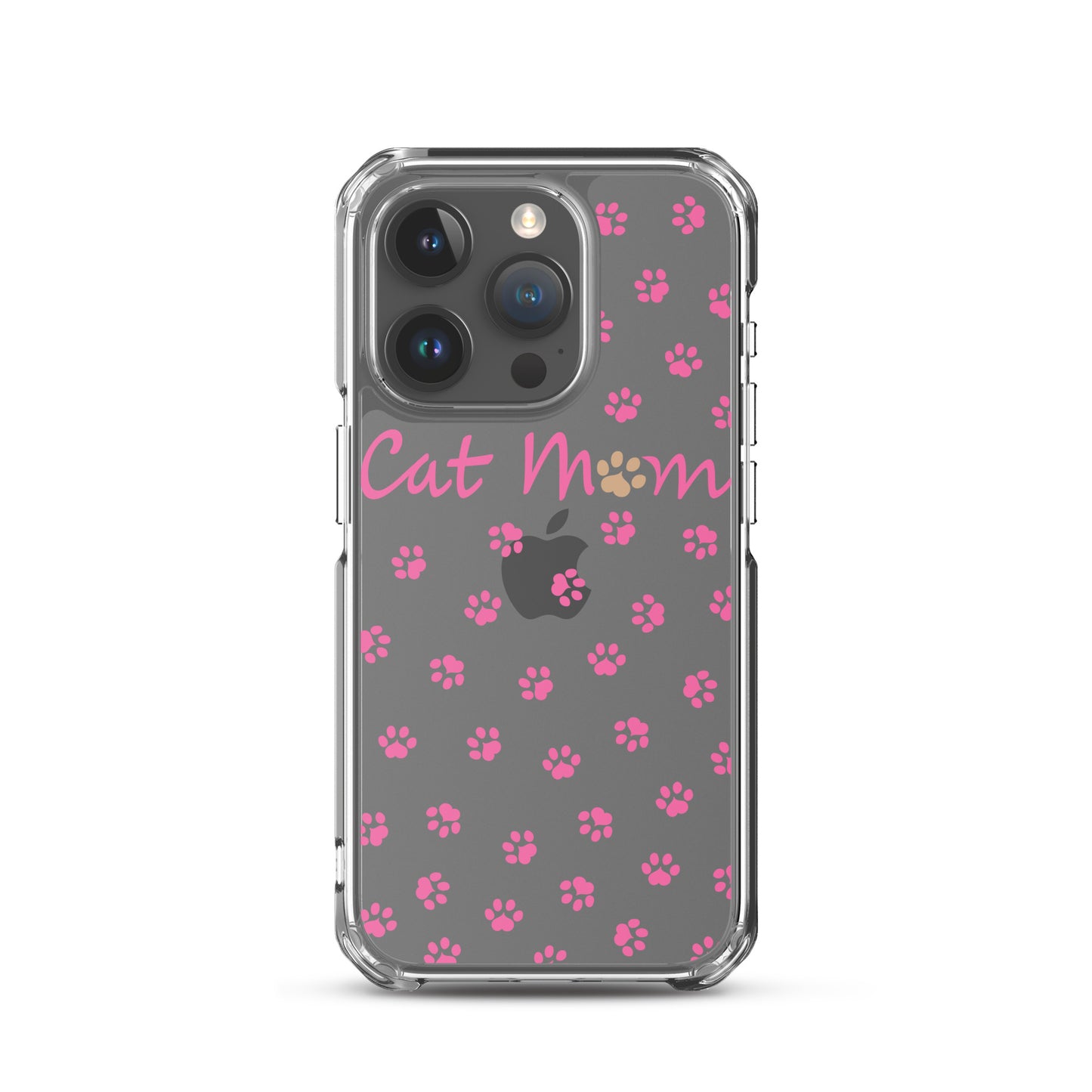 Cat Mom - Pink Paws - Clear Case for iPhone®