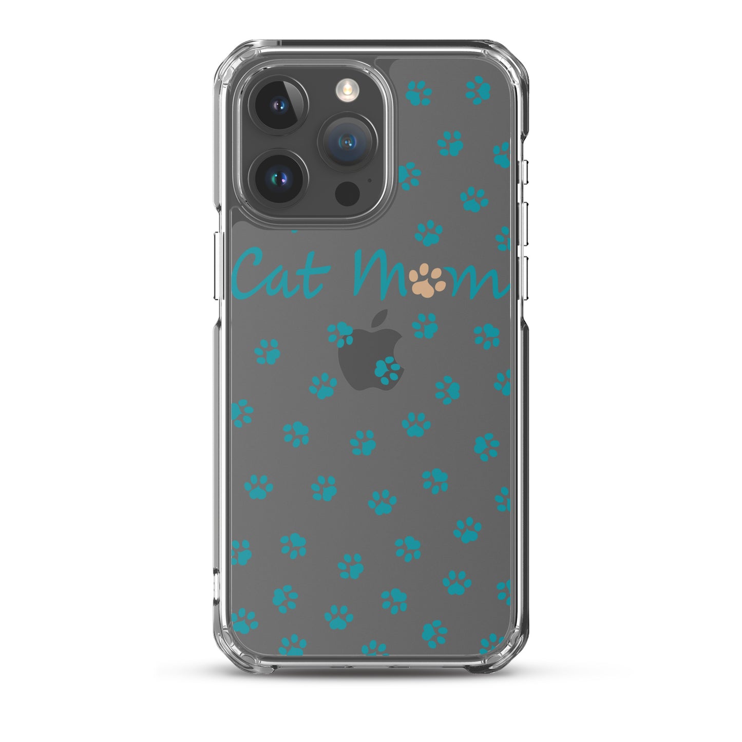Cat Mom - Teal Paws - Clear Case for iPhone®