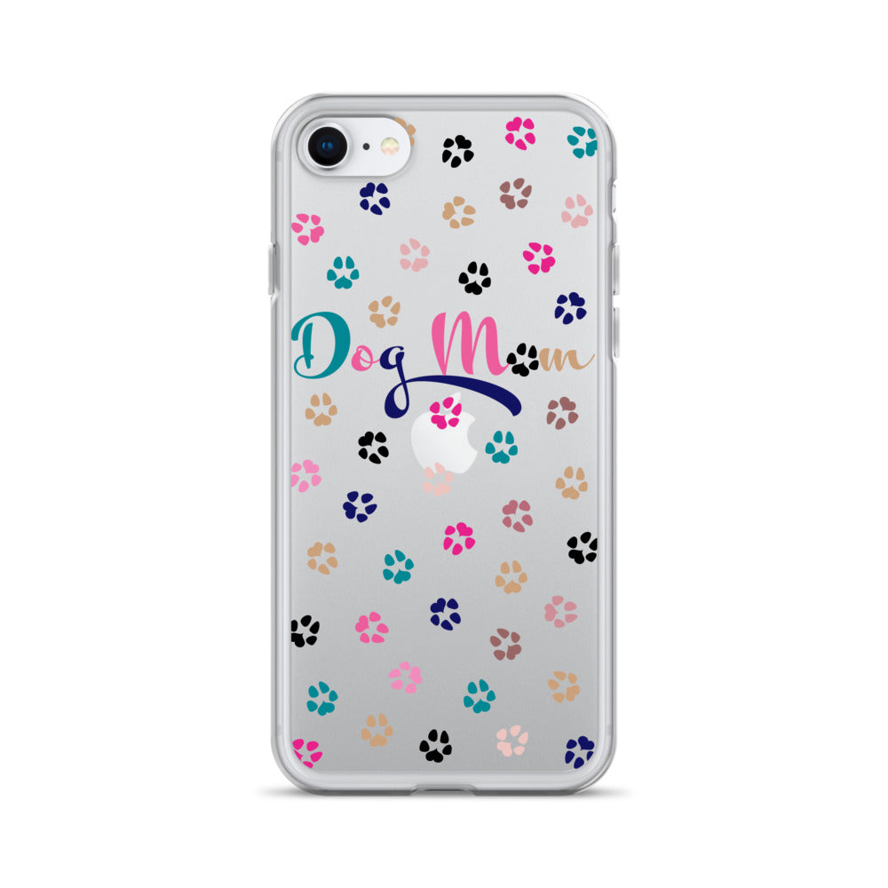 Dog Mom - Multi-Color Paws - Clear Case for iPhone®