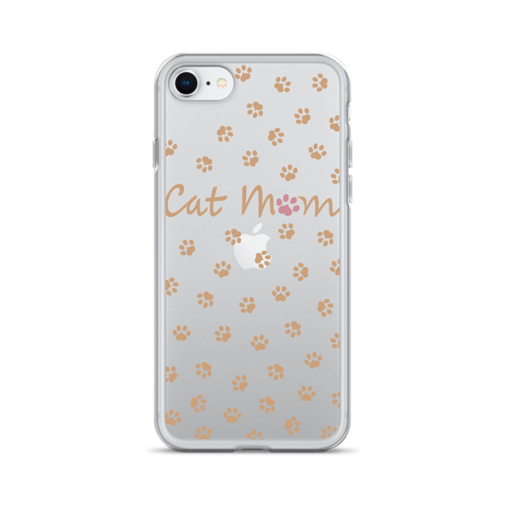 Cat Mom - Gold Paws - Clear Case for iPhone®