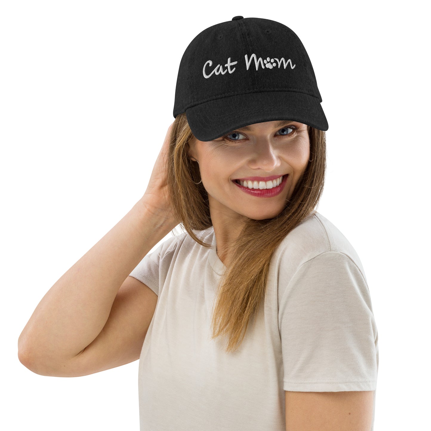 Cat Mom Cap - White Lettering