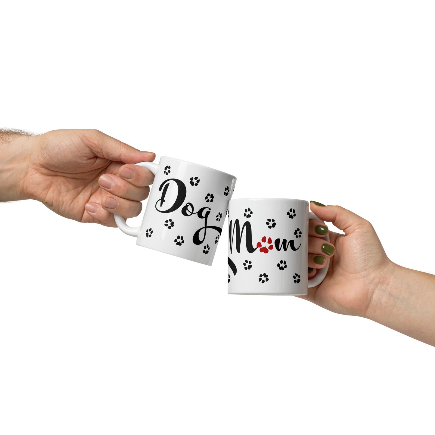 Paw Prints Mug - Black / Red