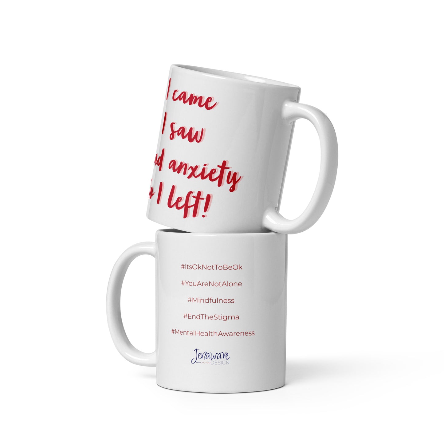 I came, I saw... - Mug with Hashtags (Red)
