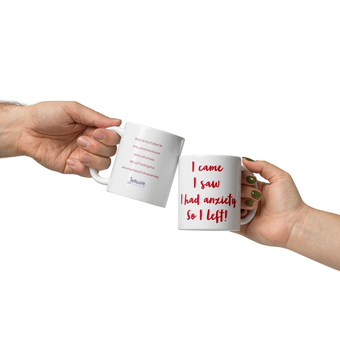 I came, I saw... - Mug with Hashtags (Red)