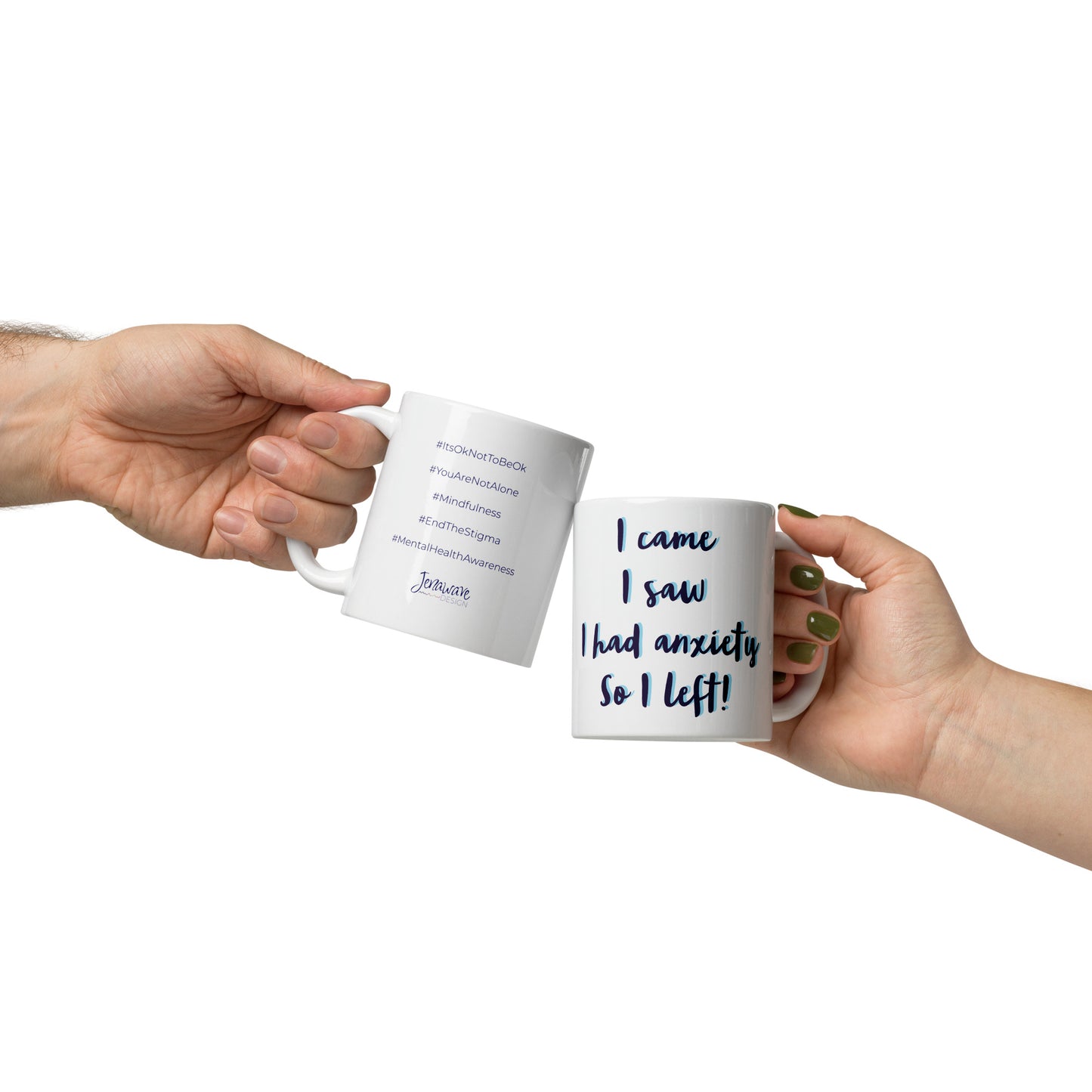 I came, I saw... - Mug with Hashtags (Blue)