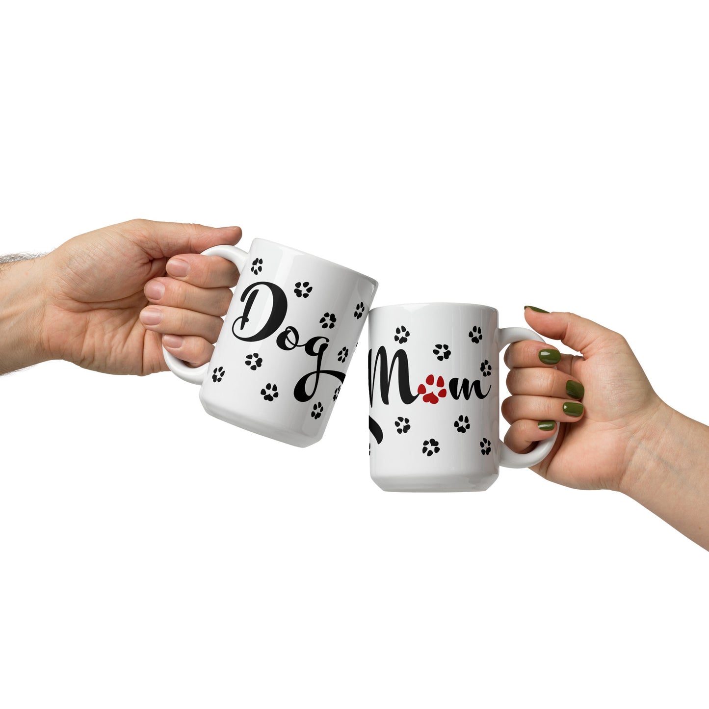 Paw Prints Mug - Black / Red