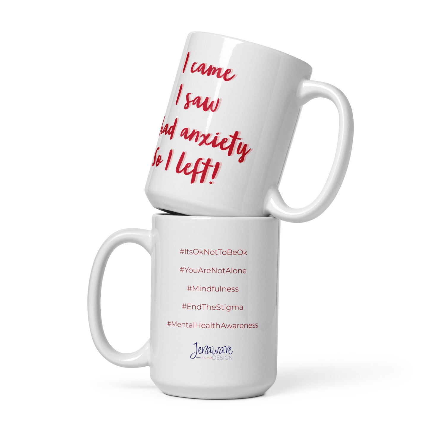 I came, I saw... - Mug with Hashtags (Red)