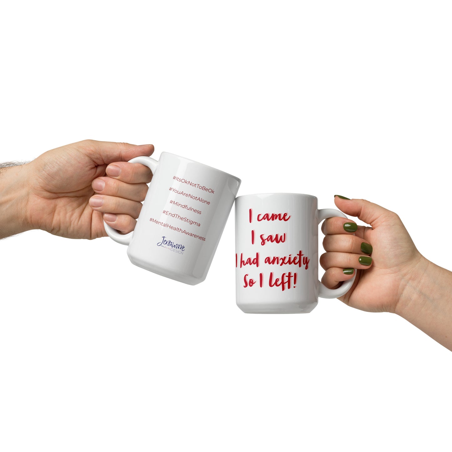 I came, I saw... - Mug with Hashtags (Red)