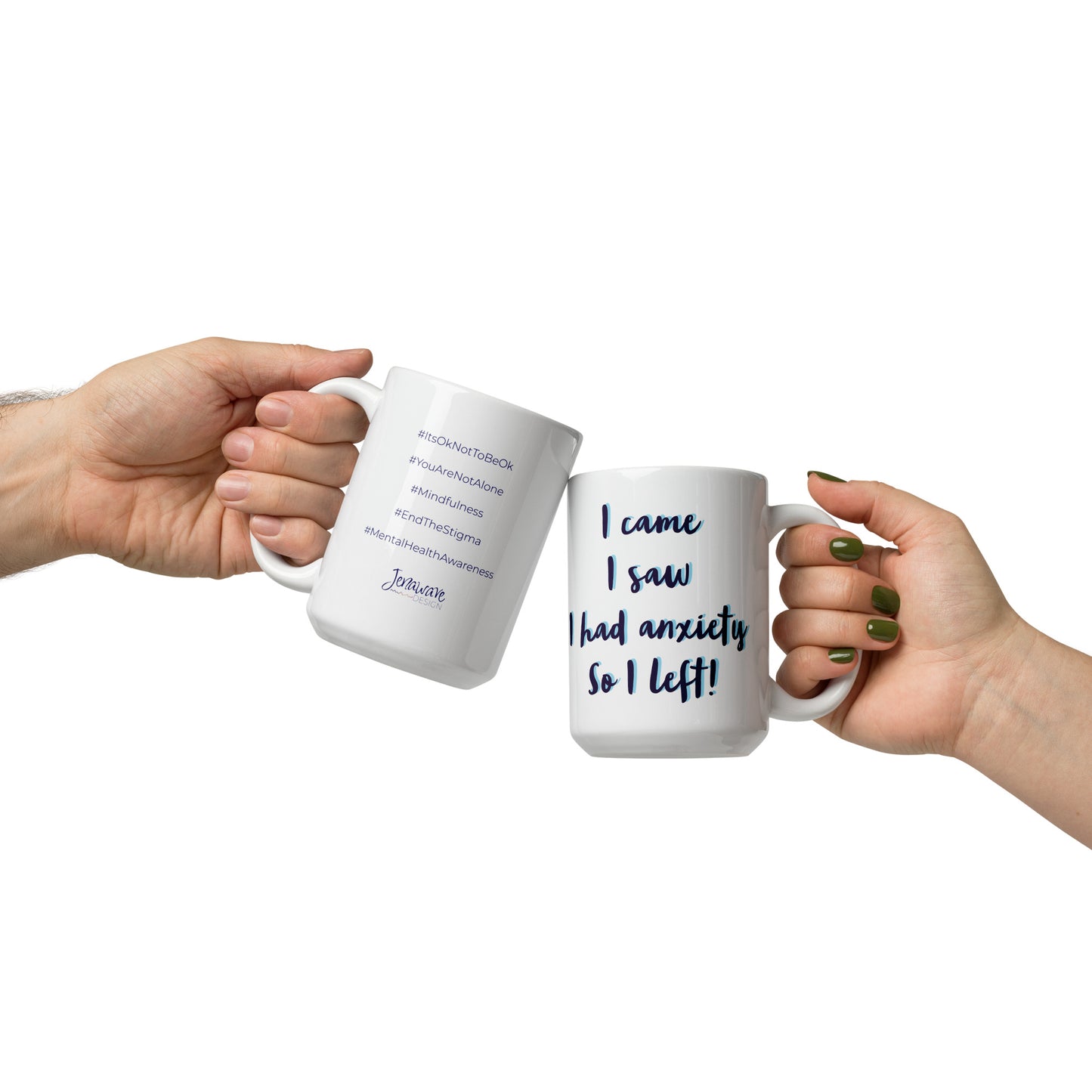 I came, I saw... - Mug with Hashtags (Blue)