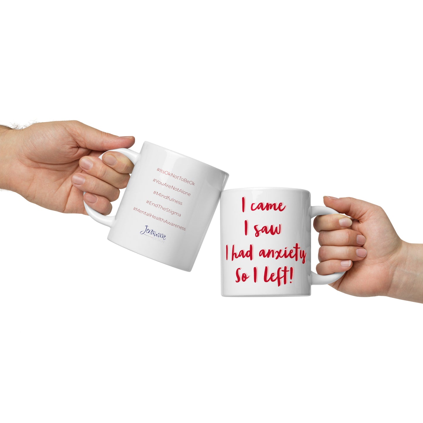 I came, I saw... - Mug with Hashtags (Red)