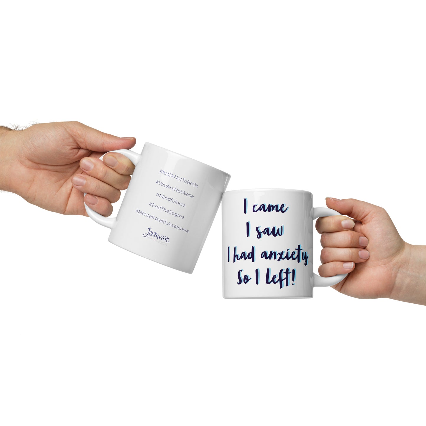 I came, I saw... - Mug with Hashtags (Blue)