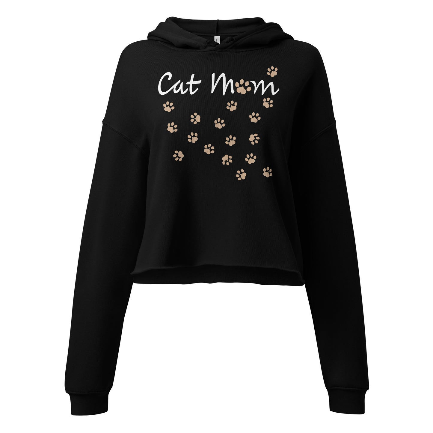 Cat Mom Scattered Paws Cropped Hoodie