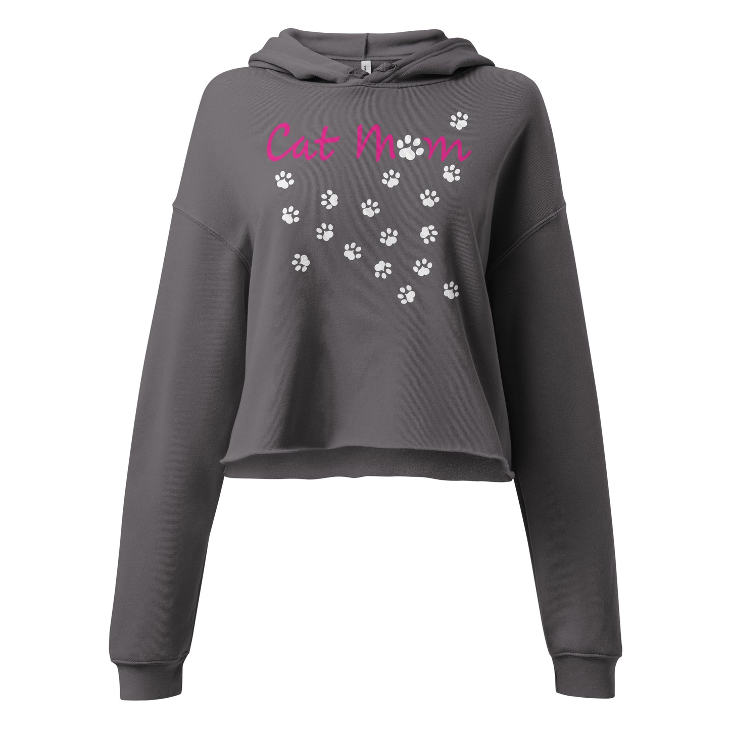 Cat Mom Scattered Paws Cropped Hoodie
