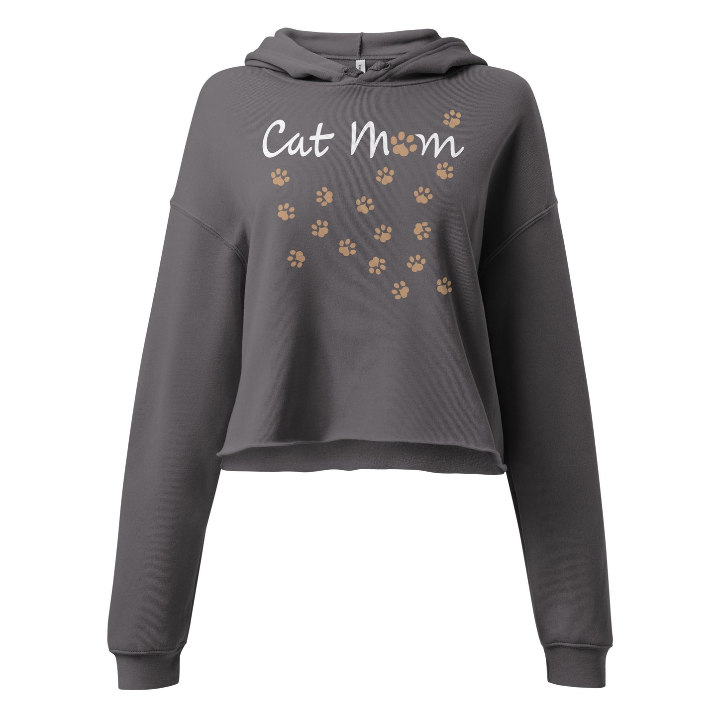 Cat Mom Scattered Paws Cropped Hoodie