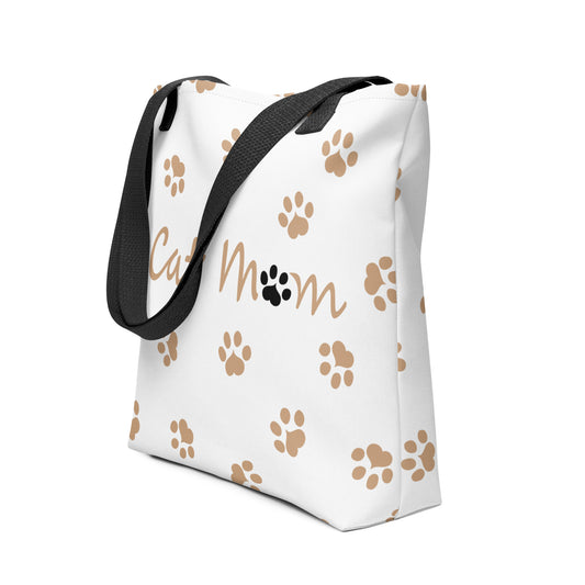 Cat Paw Tote Bag - White, Gold, Black