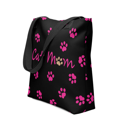 Cat Paw Tote Bag - Black, Pink, Gold