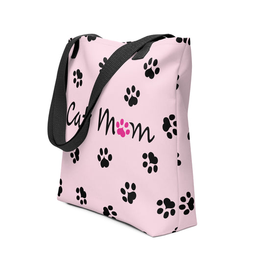 Cat Paw Tote Bag - Pink & Black