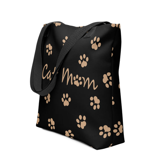 Cat Paw Tote Bag - Black & Gold