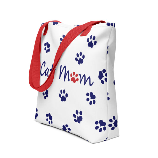 Cat Paw Tote Bag - White, Navy, Red