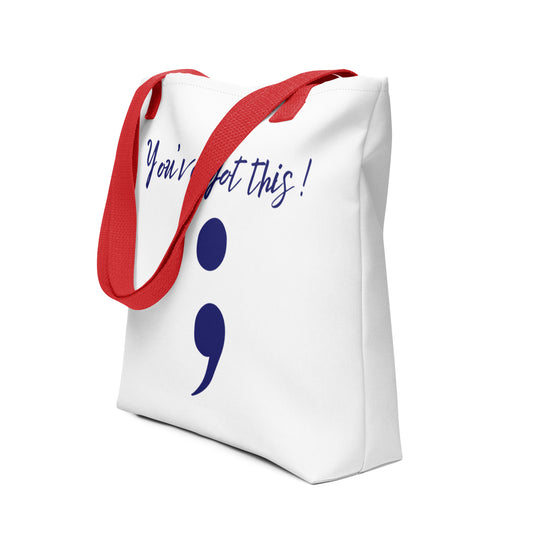 Awareness Tote -  Navy / Red / White