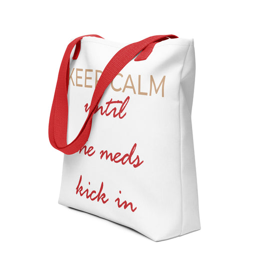 Keep Calm... -Tote (White / Red / Pale Gold)