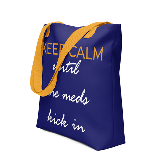 Keep Calm... - Tote (Navy / Yellow / White)